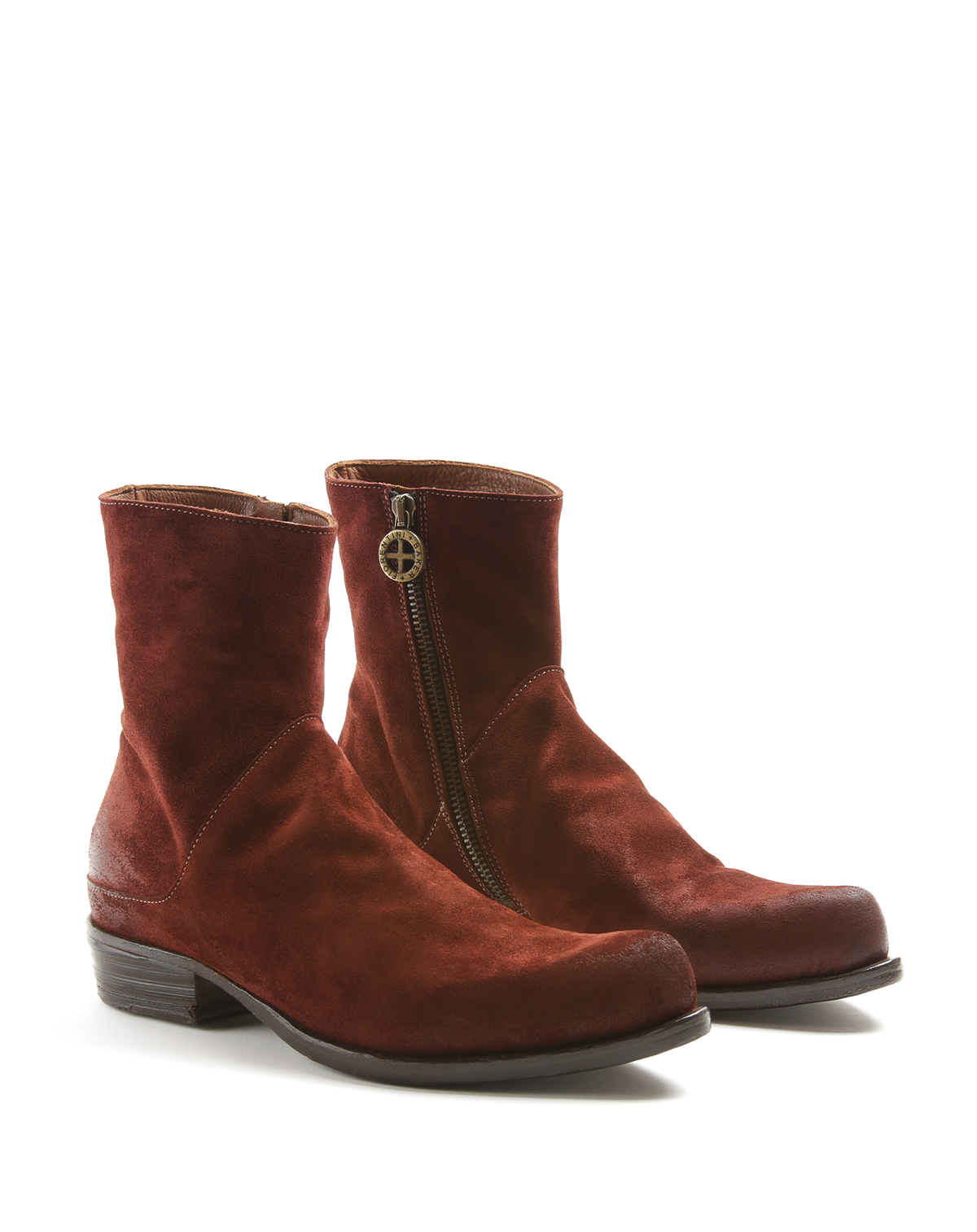 HARI Deep Russet Brown Suede Boots