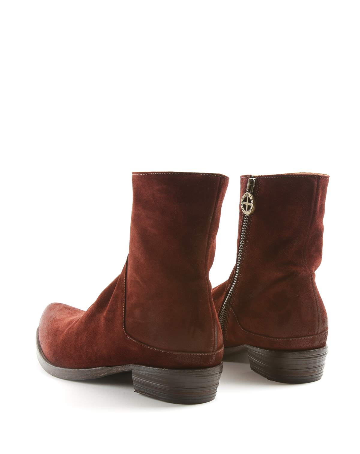 HARI Deep Russet Brown Suede Boots