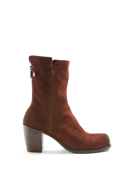 JOJO Deep Russet Brown Suede Boots