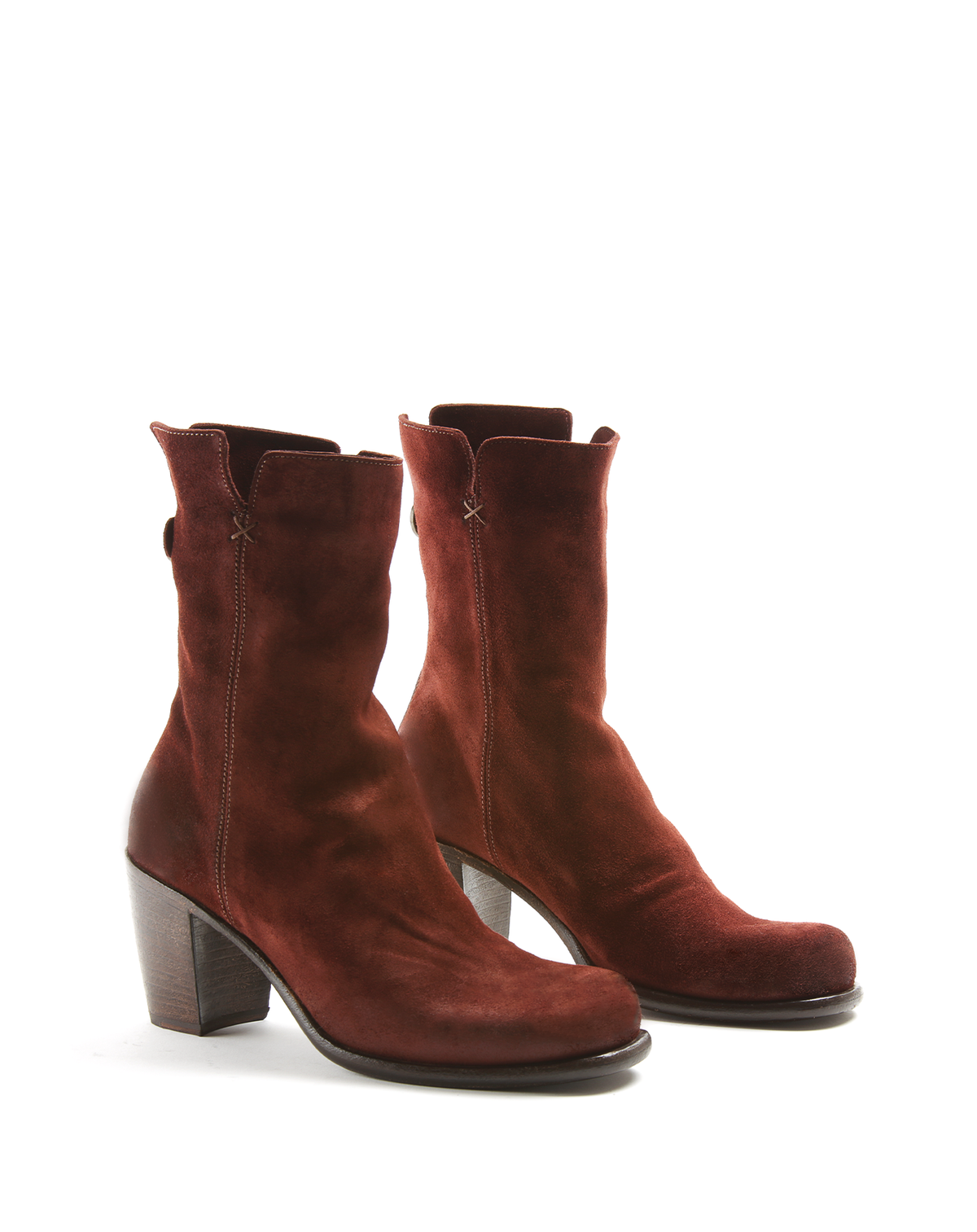 JOJO Deep Russet Brown Suede Boots