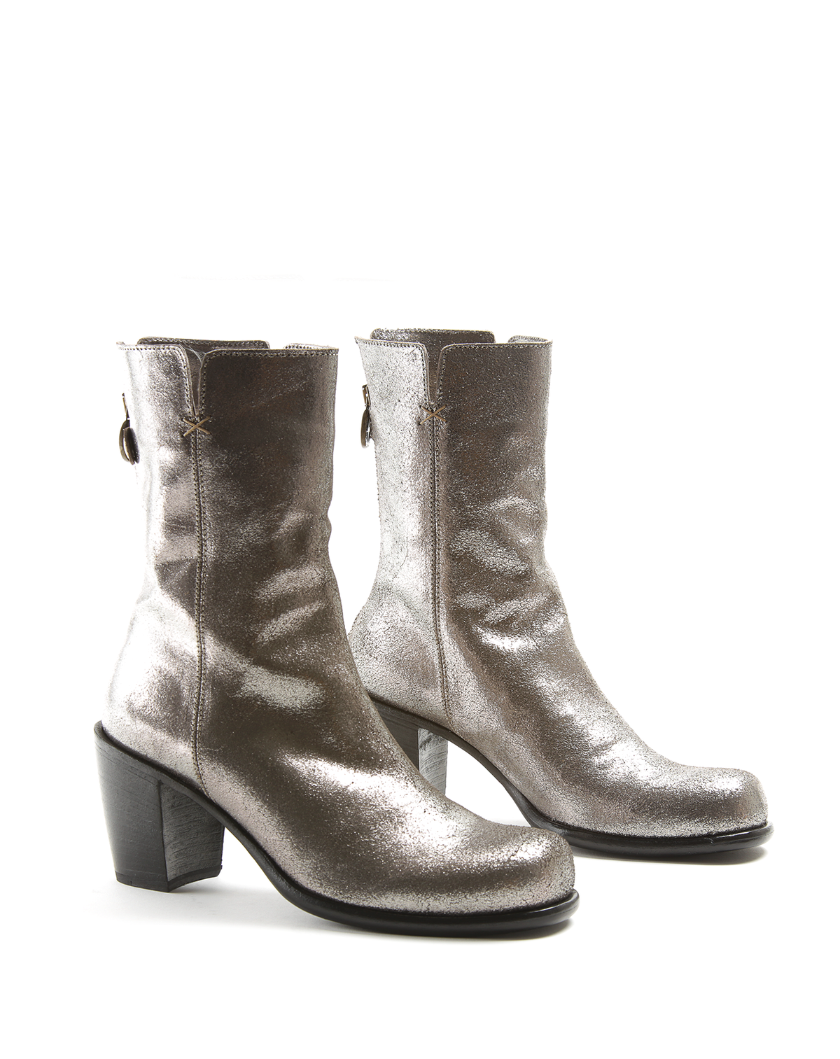 JOJO Silver Leather Boots
