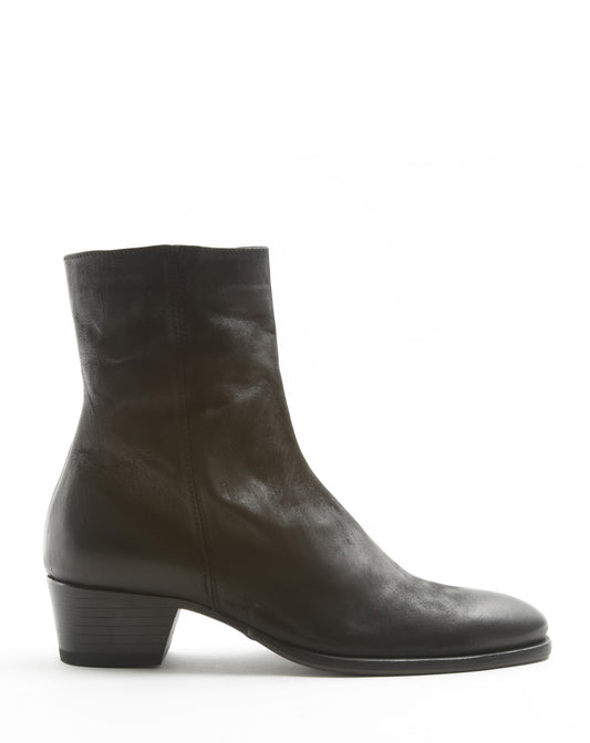 Fiorentini + Baker, KENNEY KATT, Fitted tall ankle boots with inside zip in brushed black leather-Made to last-side