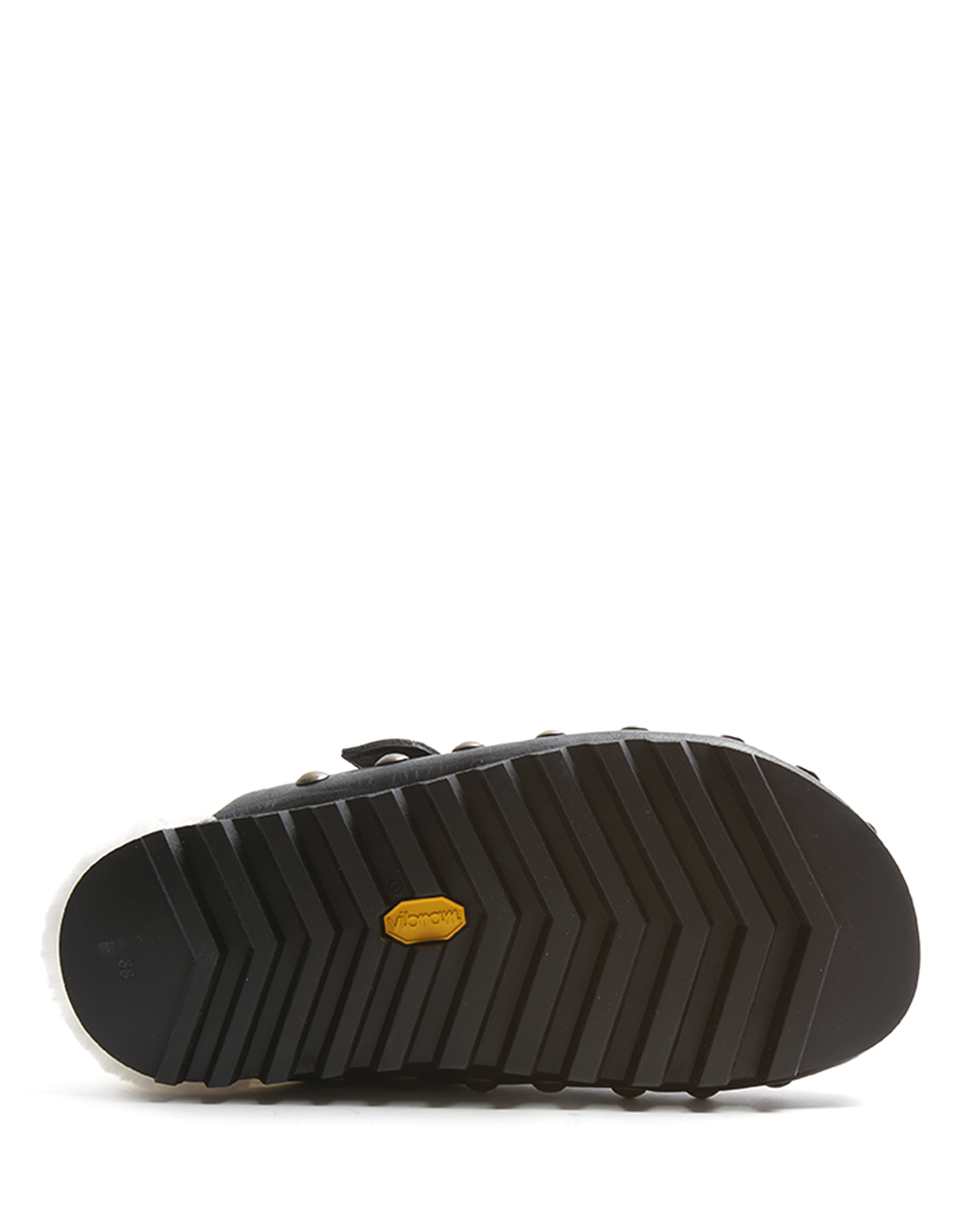 KALUA Black Leather Sheepskin Slide