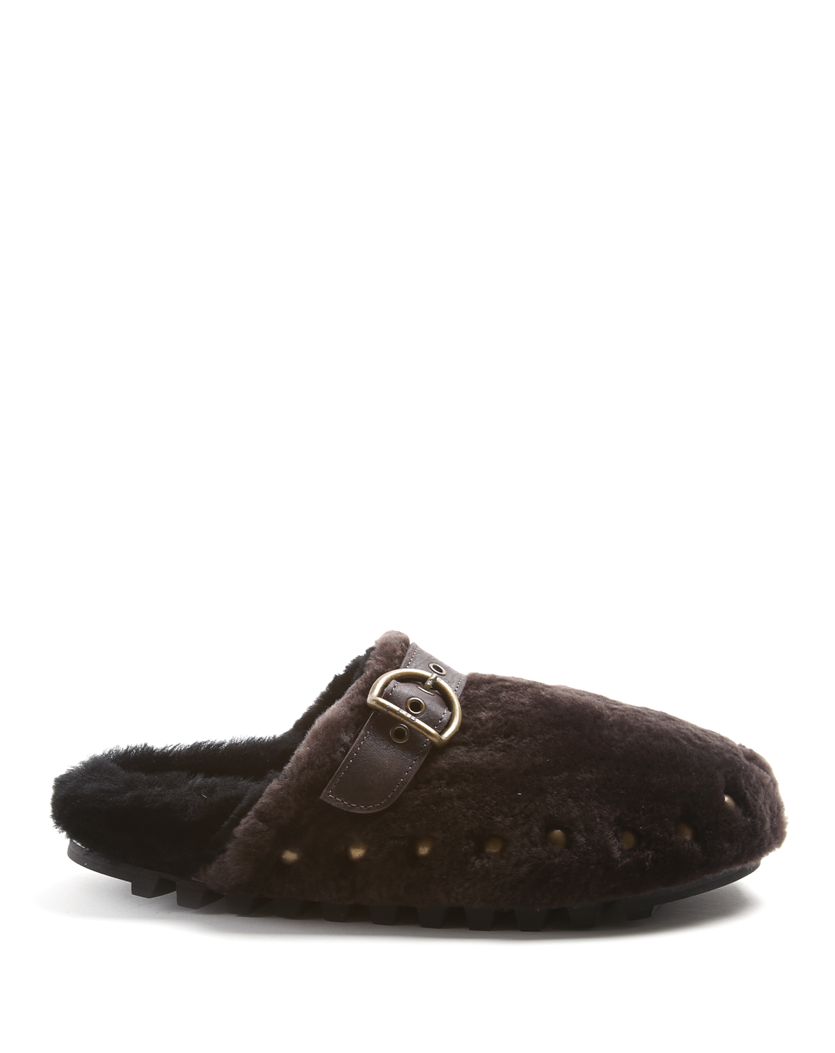 KALUA Brown Sheepskin Slide