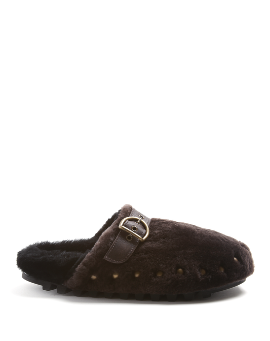 KALUA Brown Sheepskin Slide