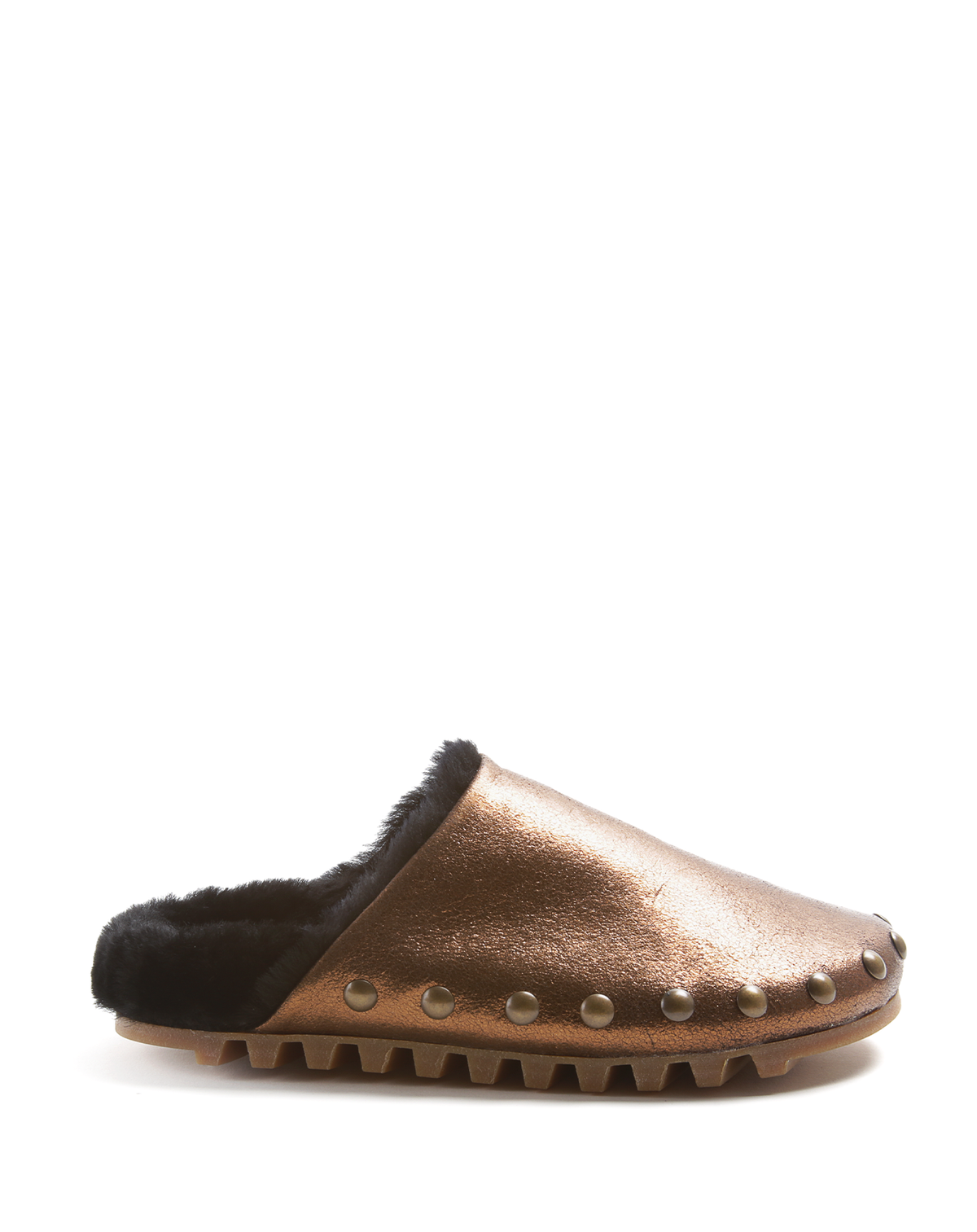 KULMO Bronze Leather Sheepskin Mule