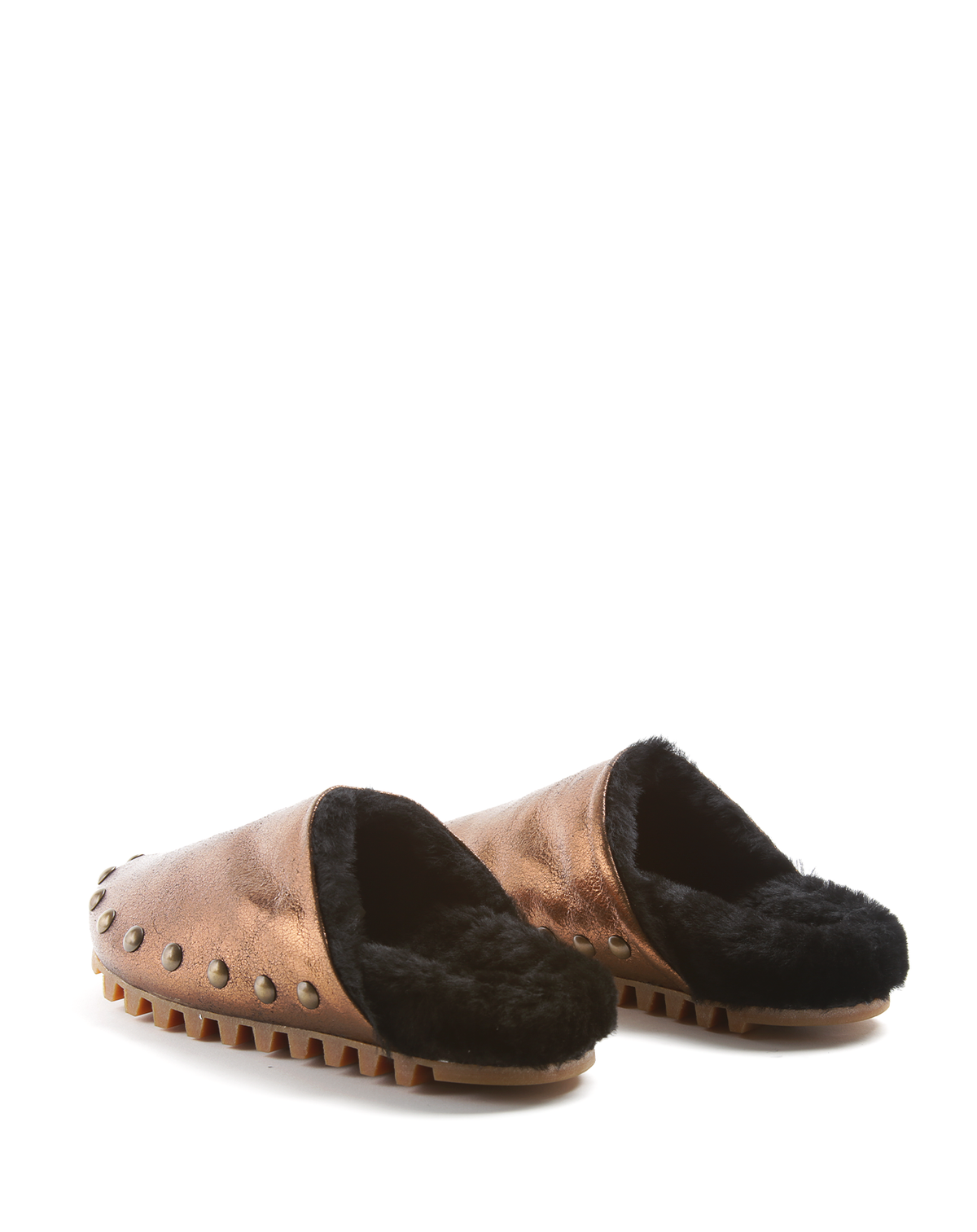 KULMO Bronze Leather Sheepskin Mule
