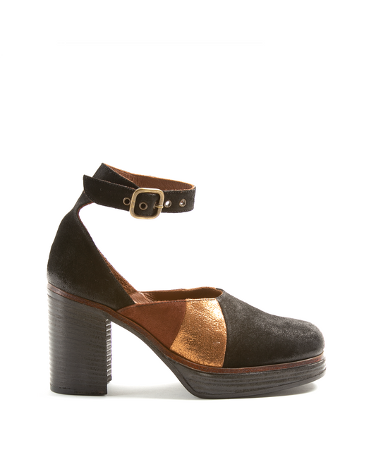 LIL Black/Rust/Gold Suede Boot