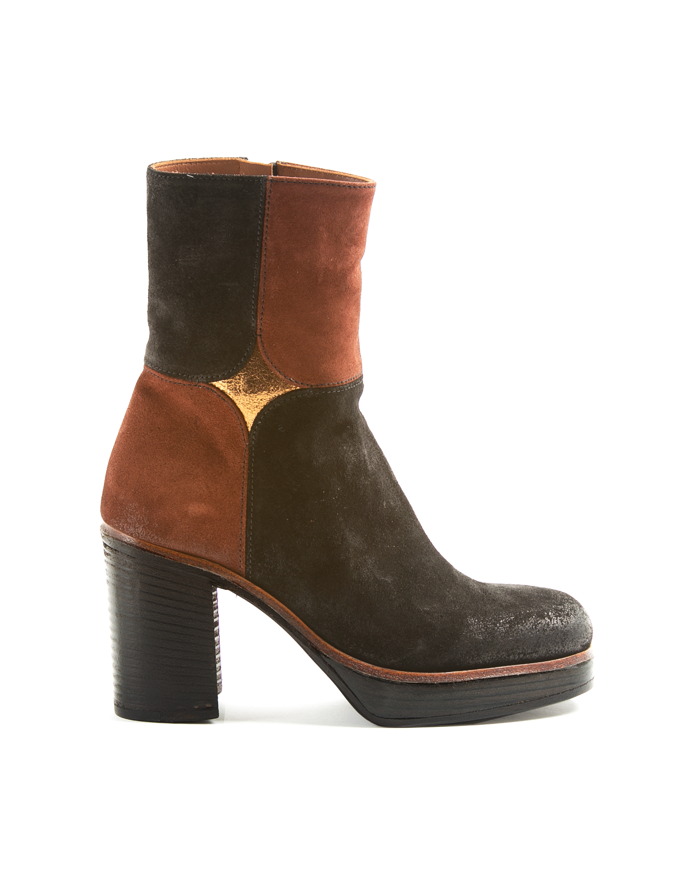 LOIS Black/Rust/Gold Suede Shoes
