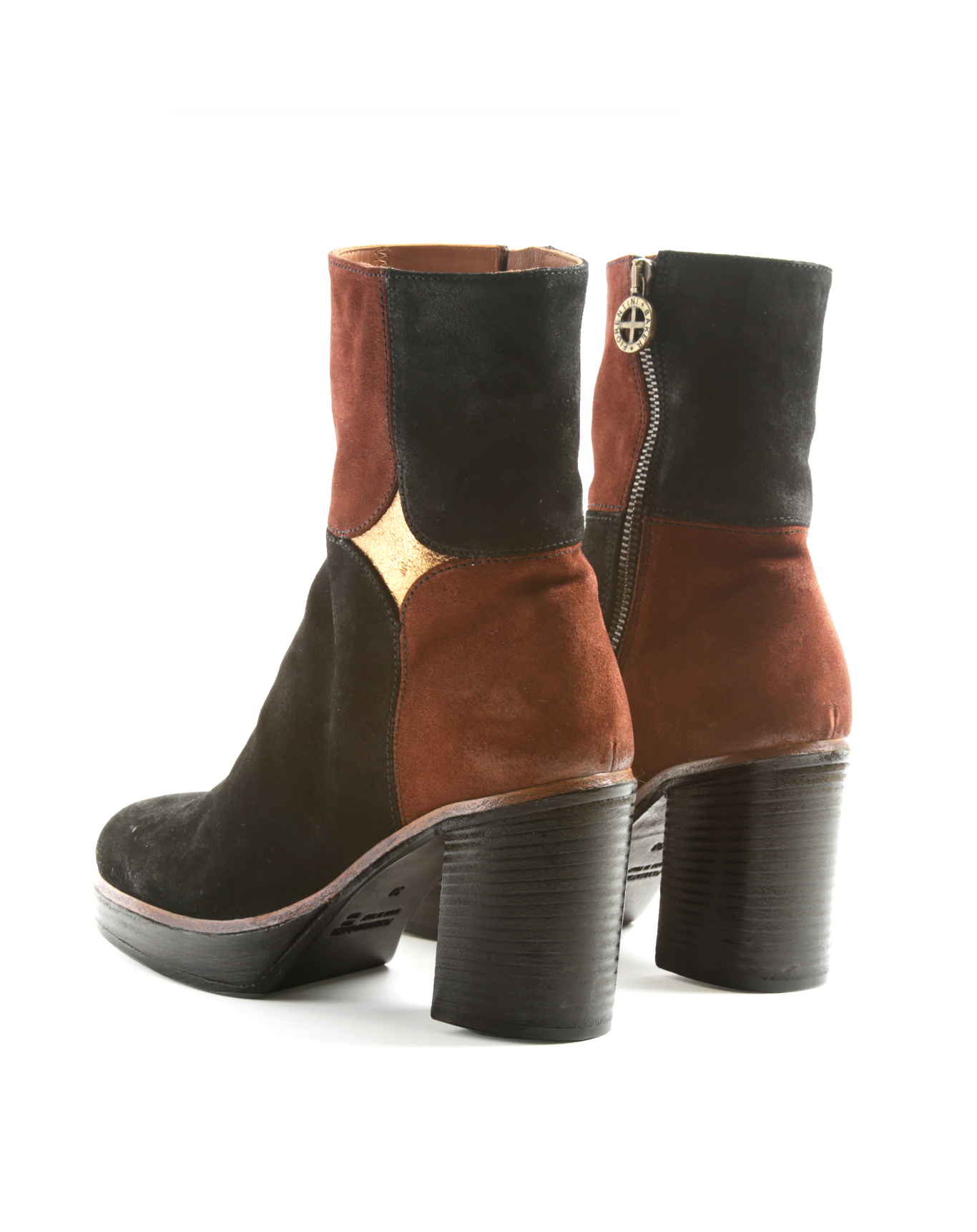 LOIS Black/Rust/Gold Suede Shoes