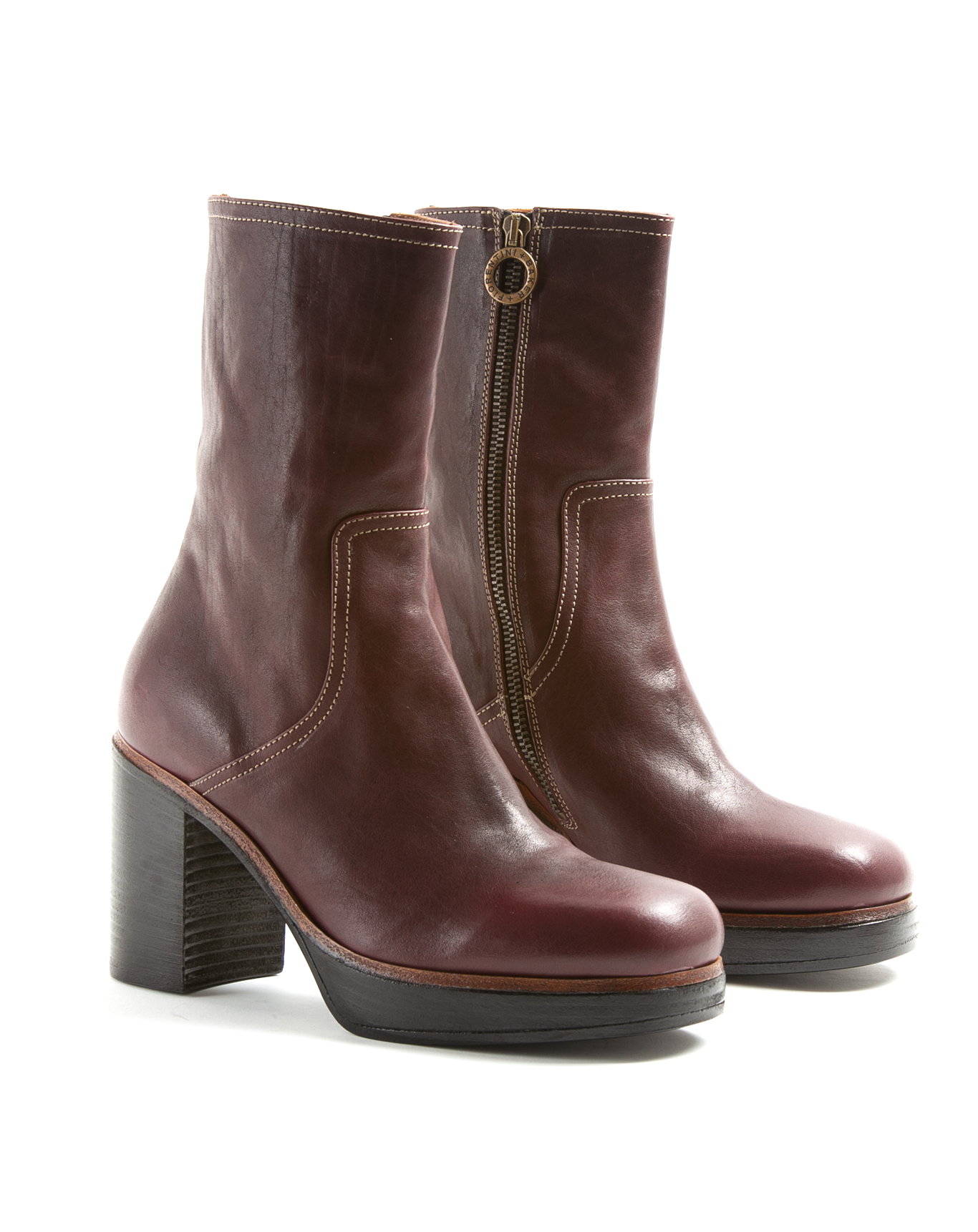 LUV Burgundy Leather Boots