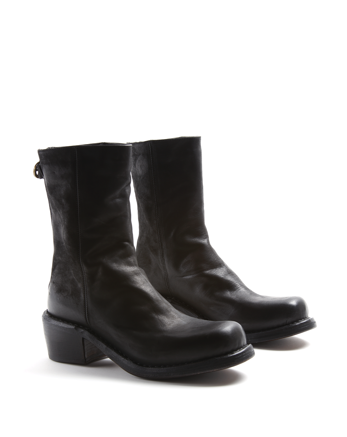 MEKON Black Brushed Leather Boots