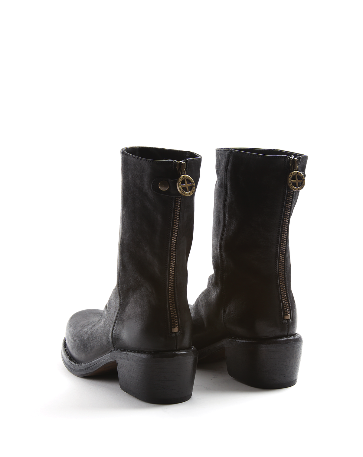 MEKON Black Brushed Leather Boots