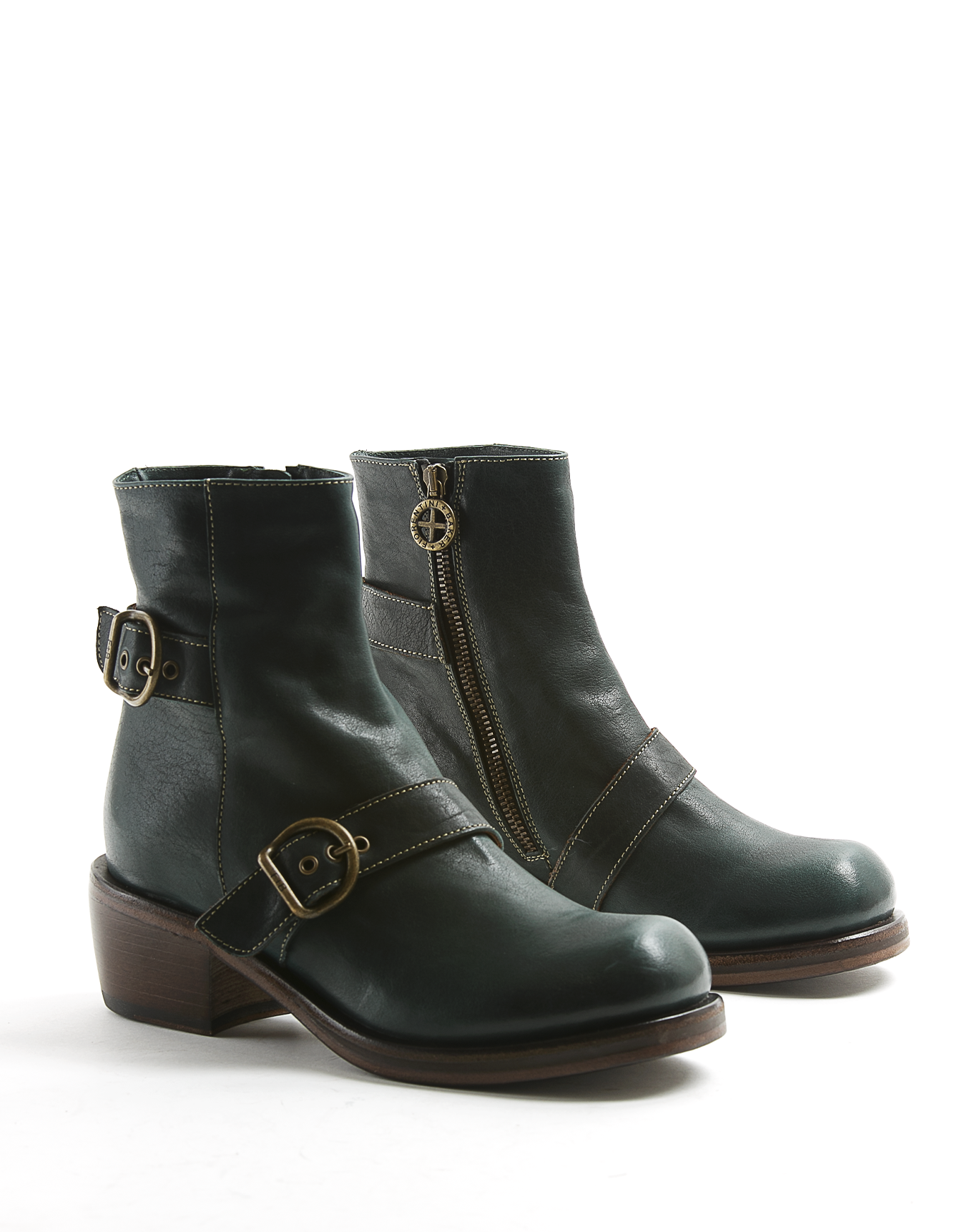 MOKE Dark Teal Leather Boots