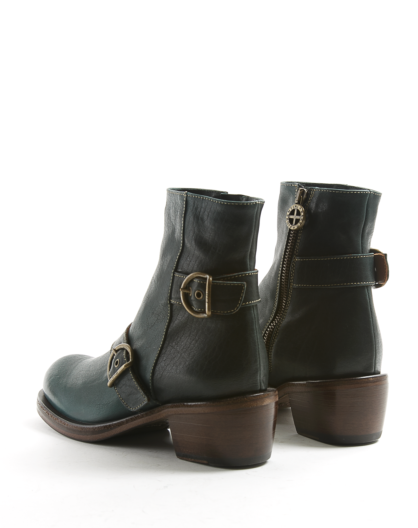 MOKE Dark Teal Leather Boots