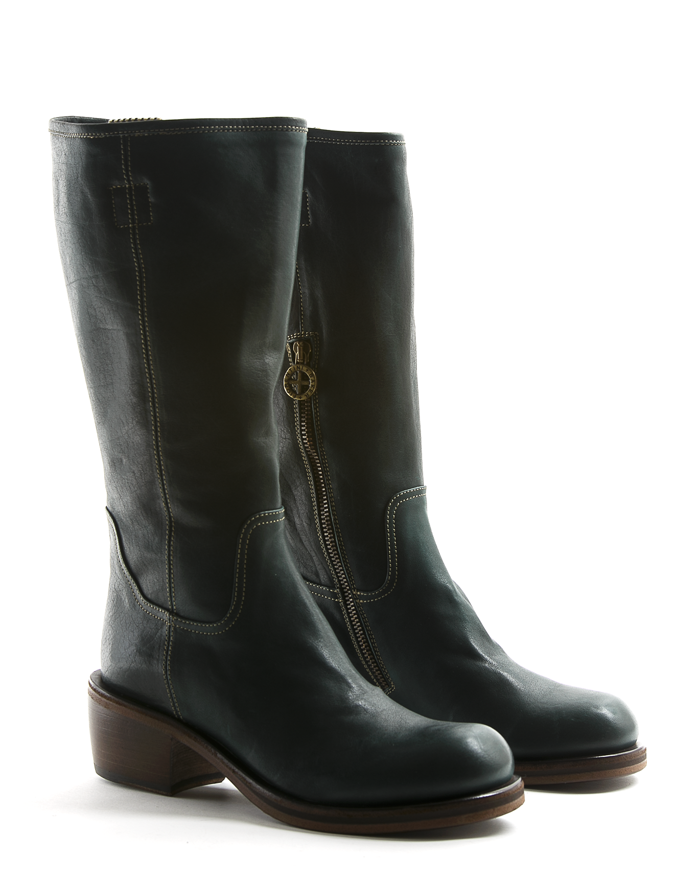 MOLL Green Leather Boots