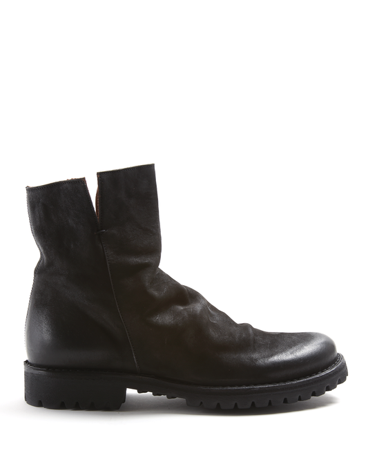 M-ELF Black Brushed Leather Boots