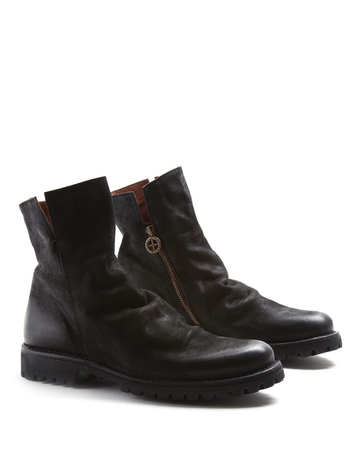 M-ELF Black Brushed Leather Boots