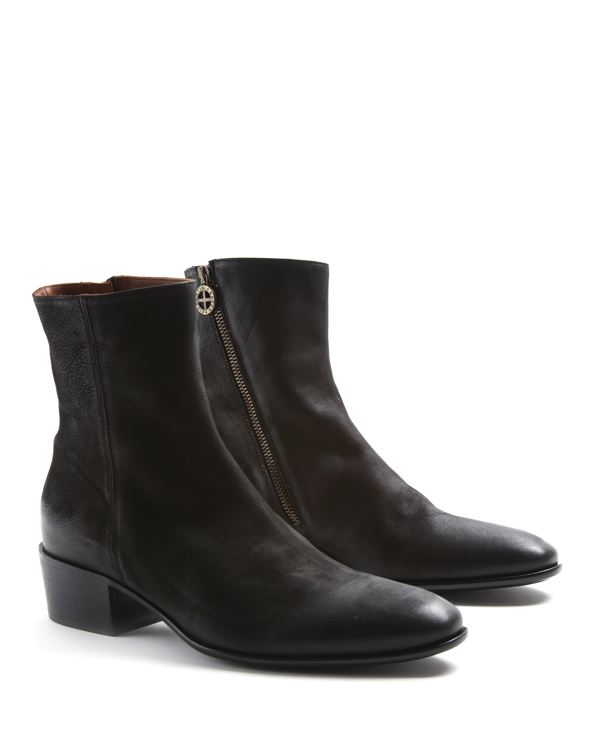 MATT Black Brushed Leather Boots
