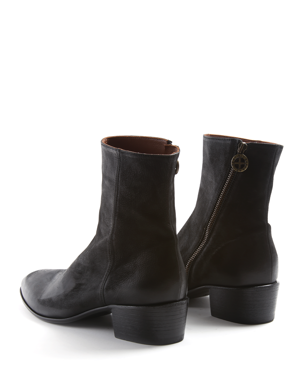 MATT Black Brushed Leather Boots