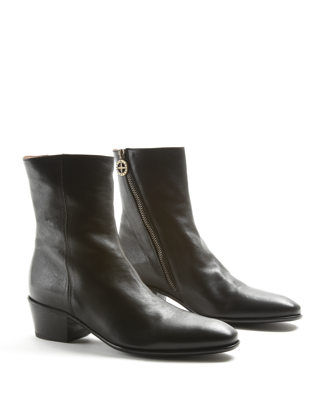 MATT Black Leather Boots