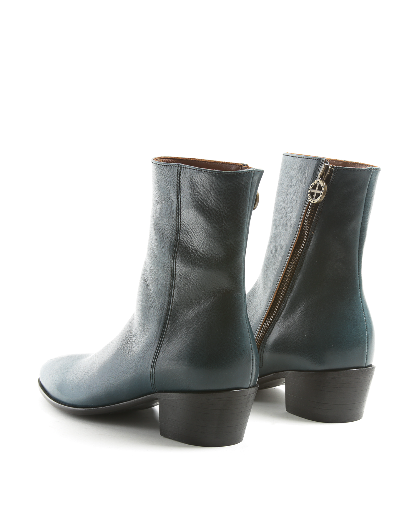 MATT Petrol Leather Boots