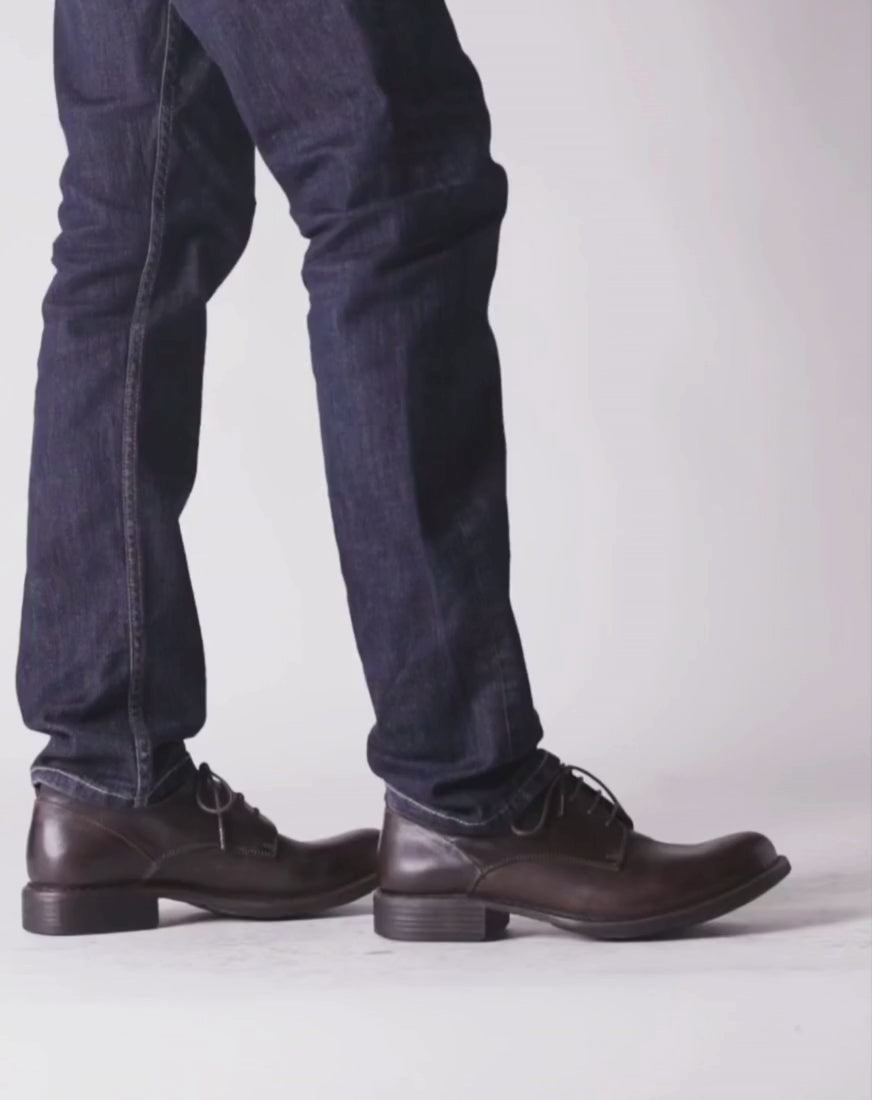 Fiorentini + Baker, ETERNITY 706, men dark brown leather derby shoe-Made in Italy-video