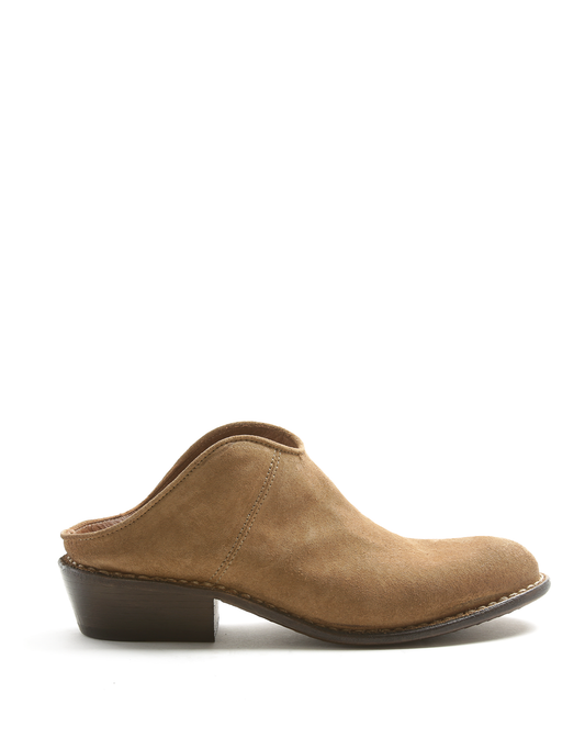 RENO Taupe Suede Mules