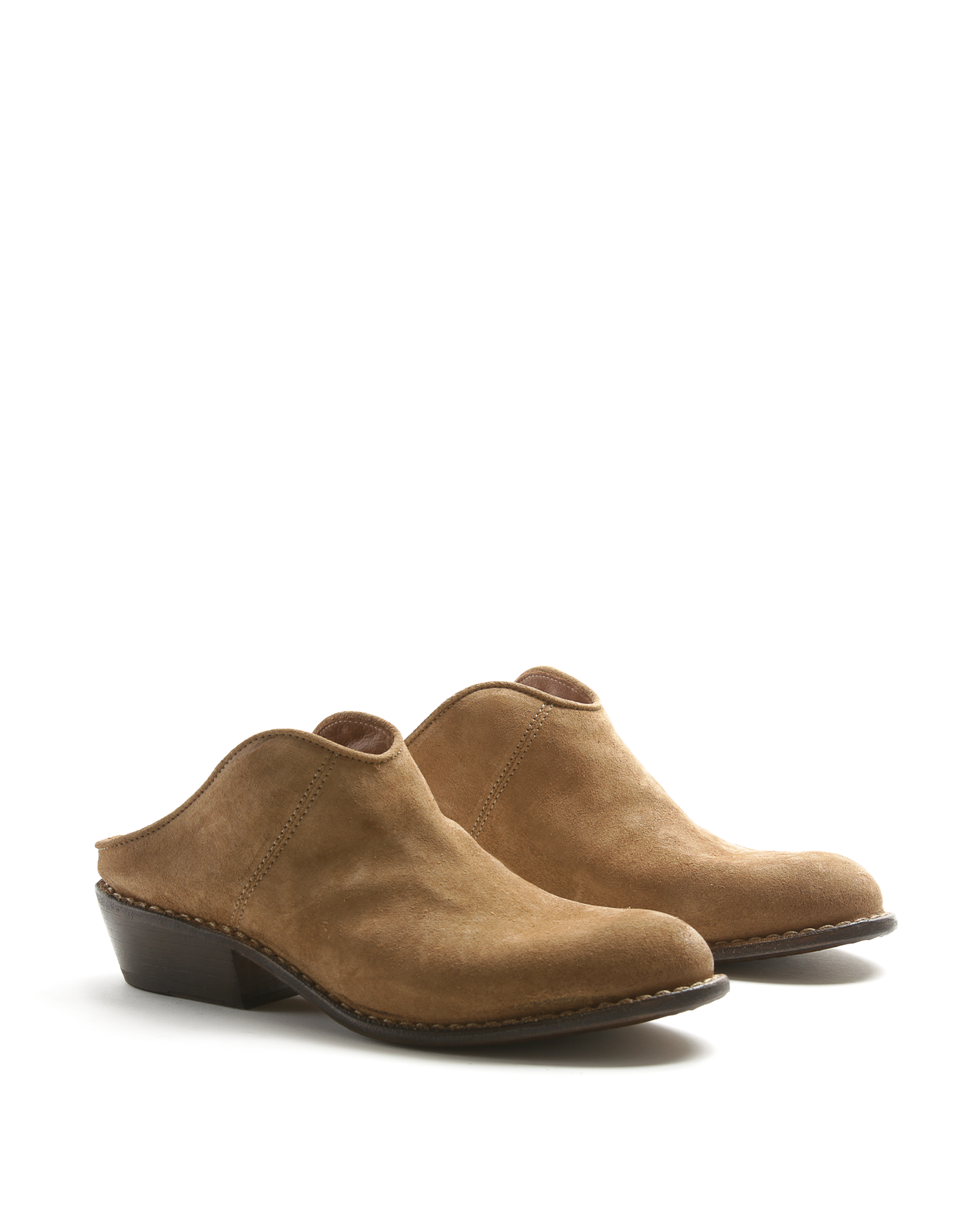 RENO Taupe Suede Mules
