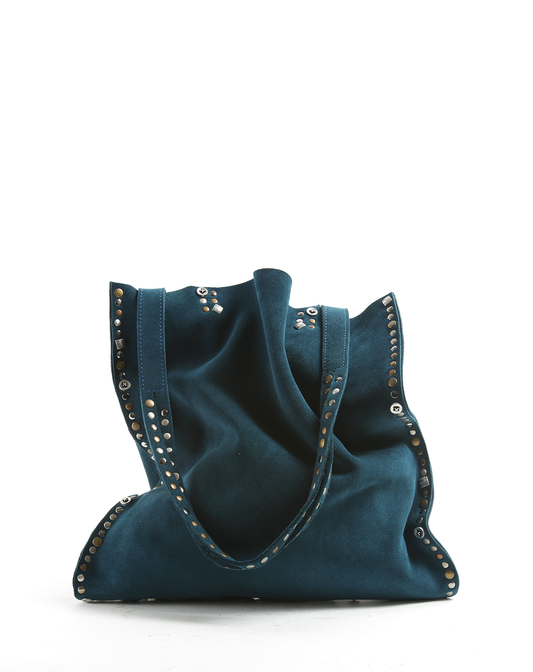 SIRYA Petrol Suede Bag