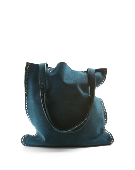 SIRYA Petrol Suede Bag
