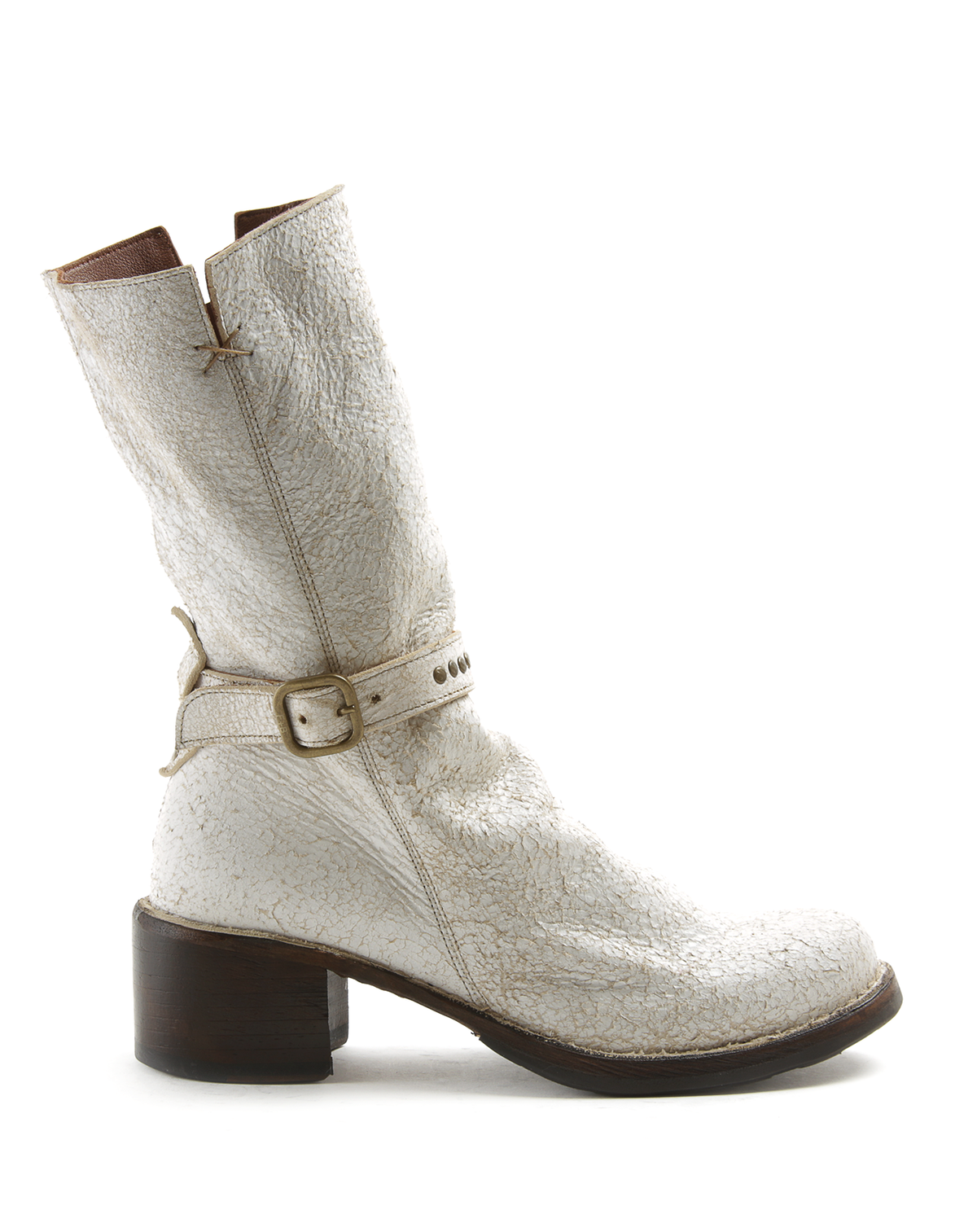 TASH + T-STRAP Off-White Leather Boots