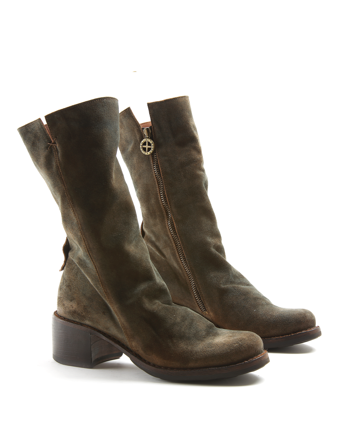 TASH Shades Black/Grey/Brown Leather Boots