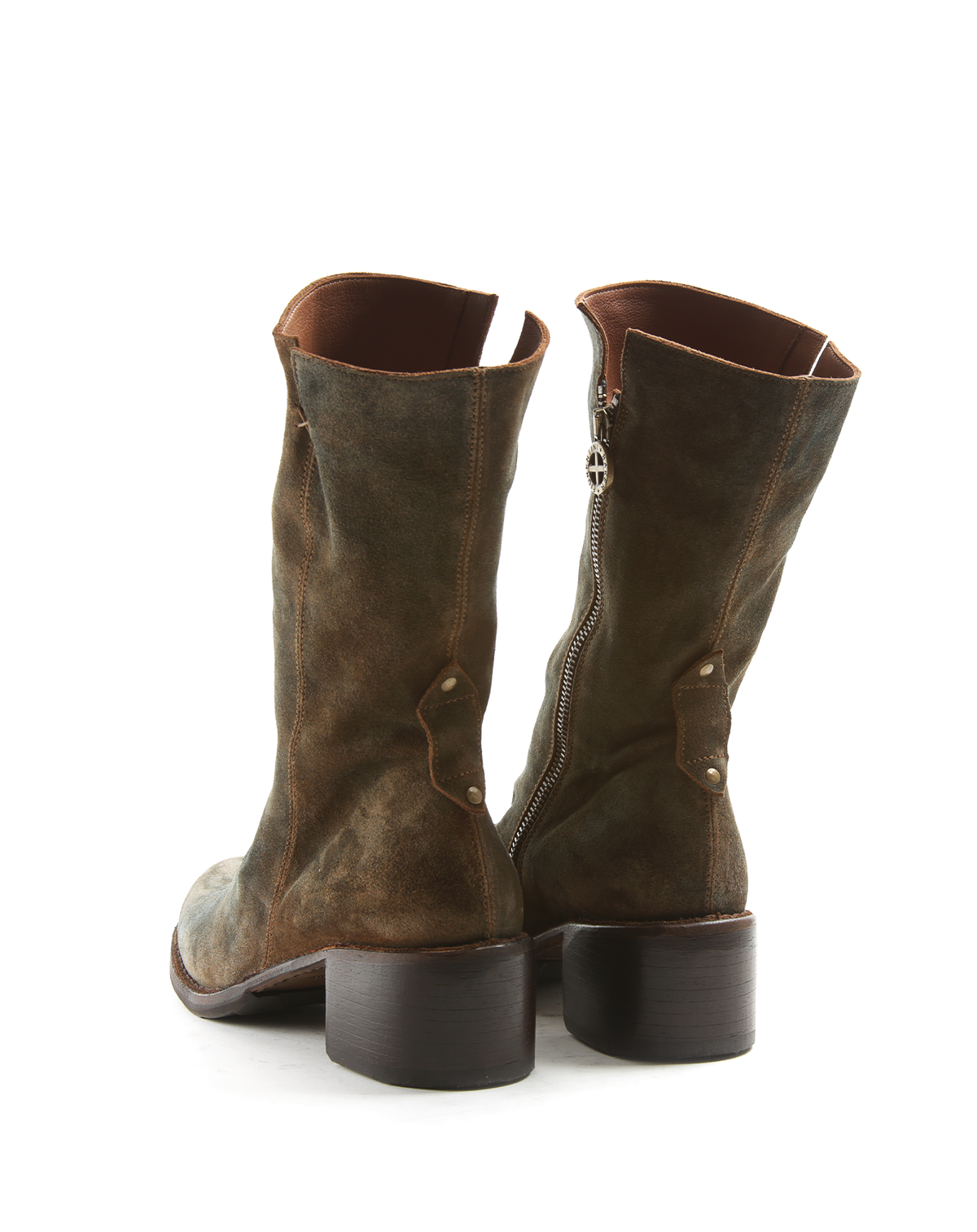 TASH Shades Black/Grey/Brown Leather Boots