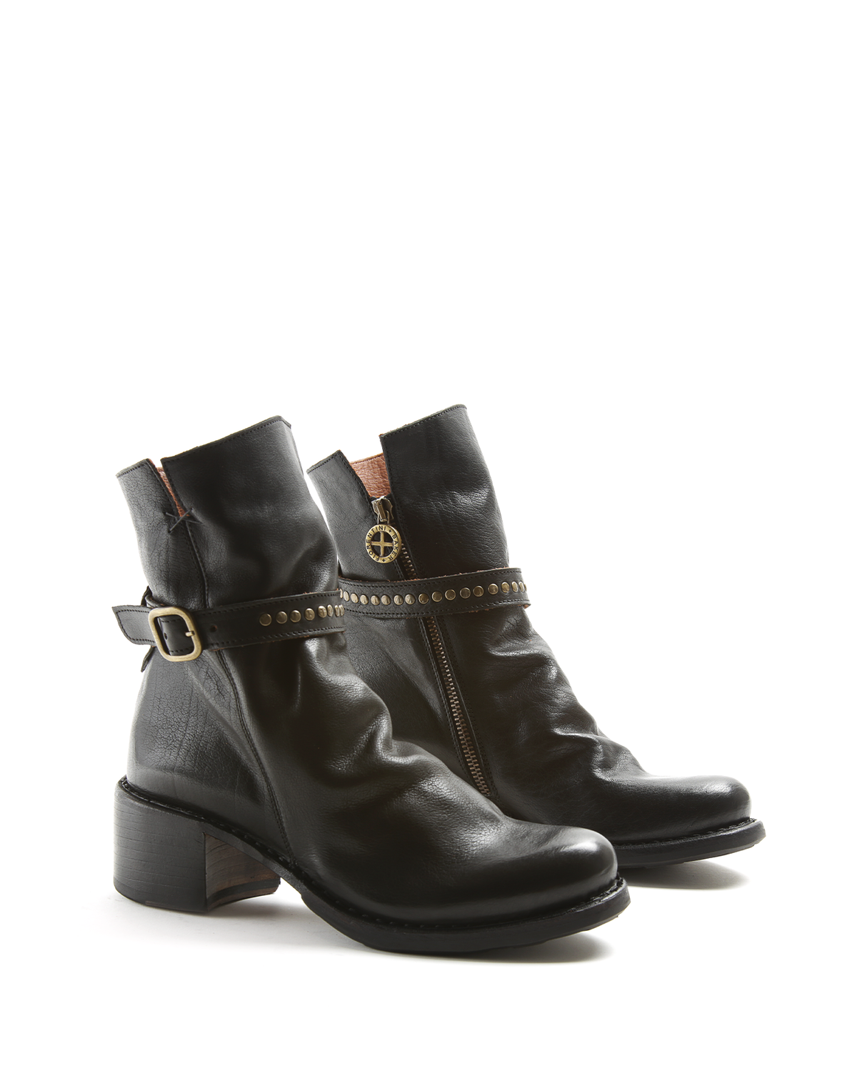 TINA + T-STRAP Black Leather Boots