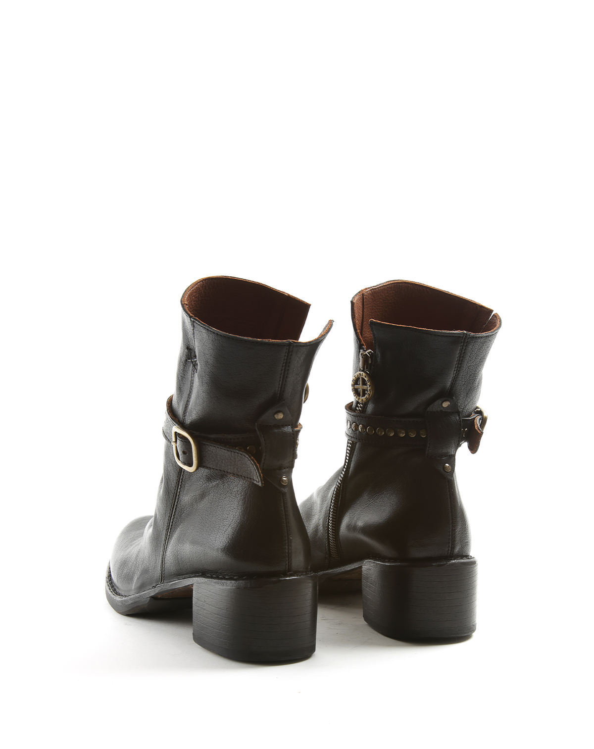 TINA + T-STRAP Black Leather Boots