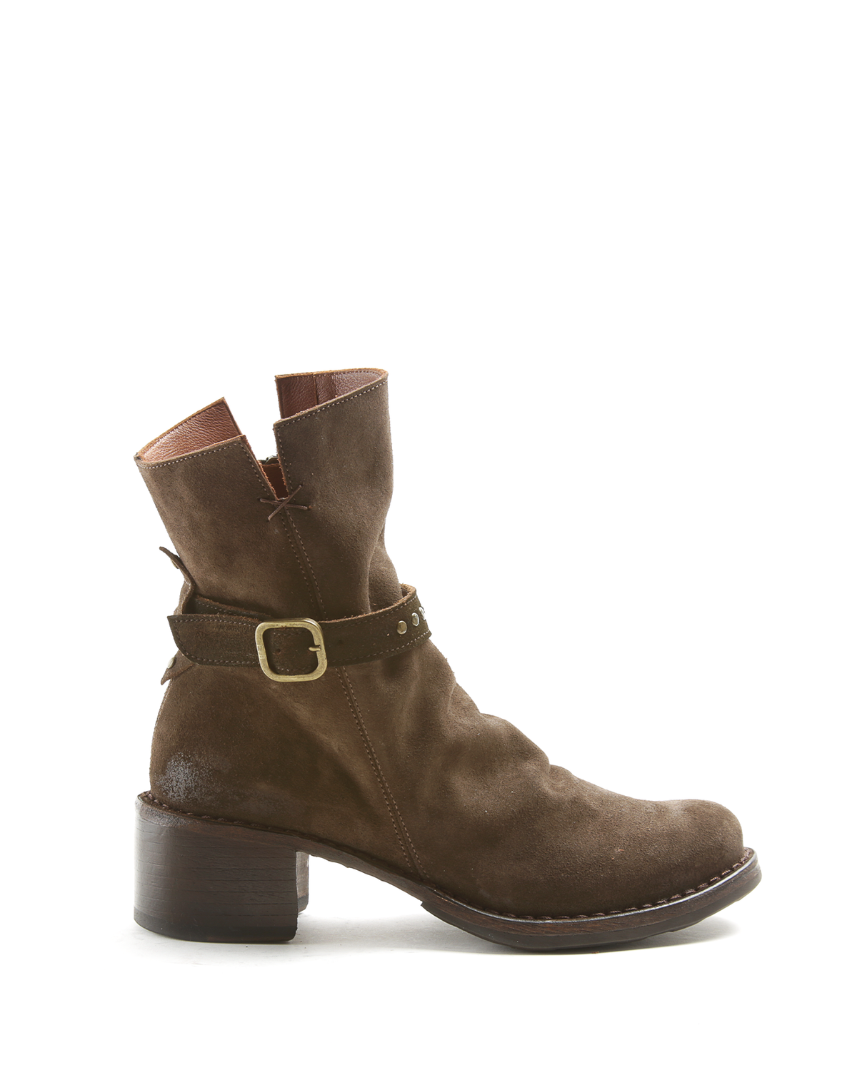 TINA + T-STRAP Brown Suede Leather Boots