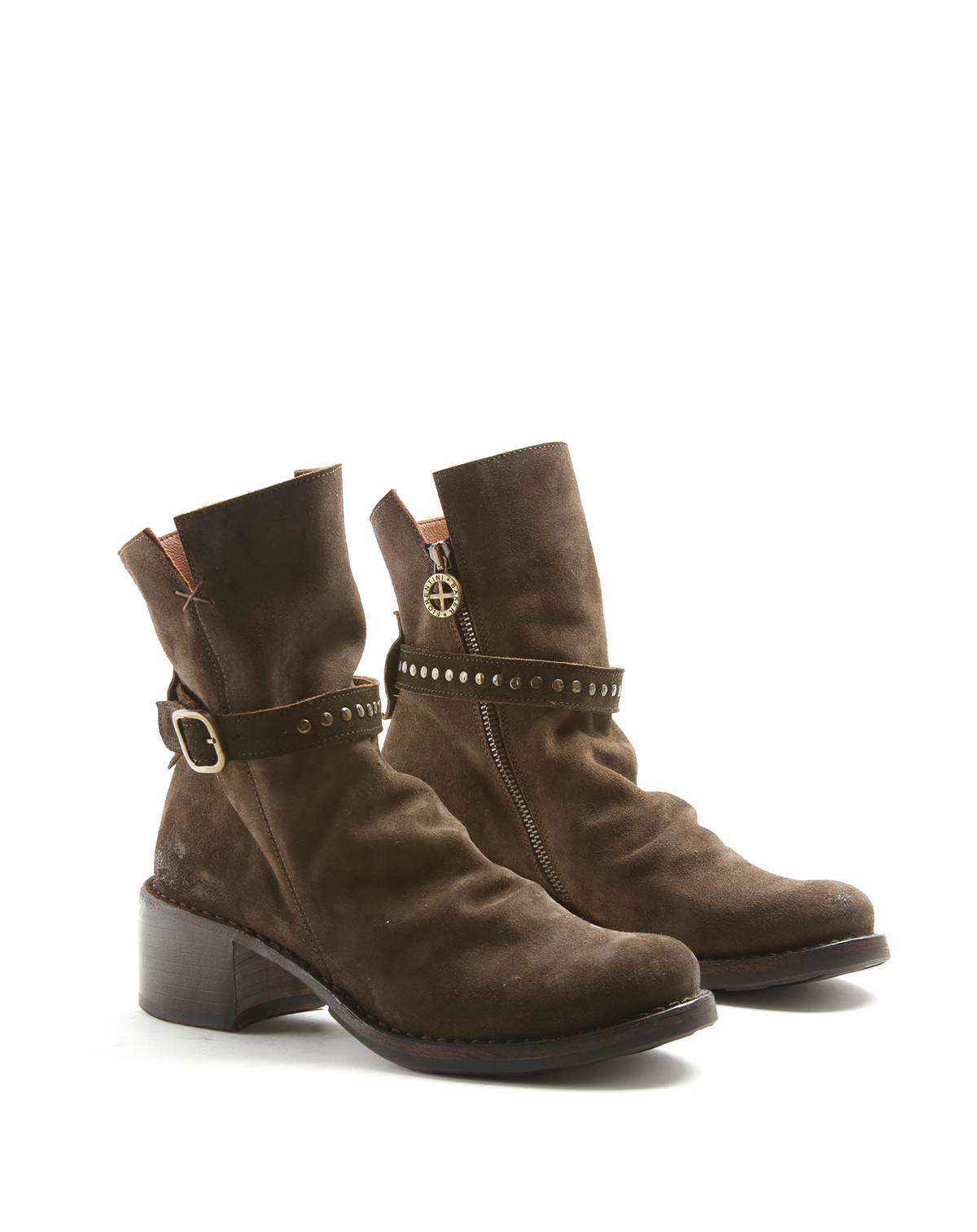 TINA + T-STRAP Brown Suede Leather Boots