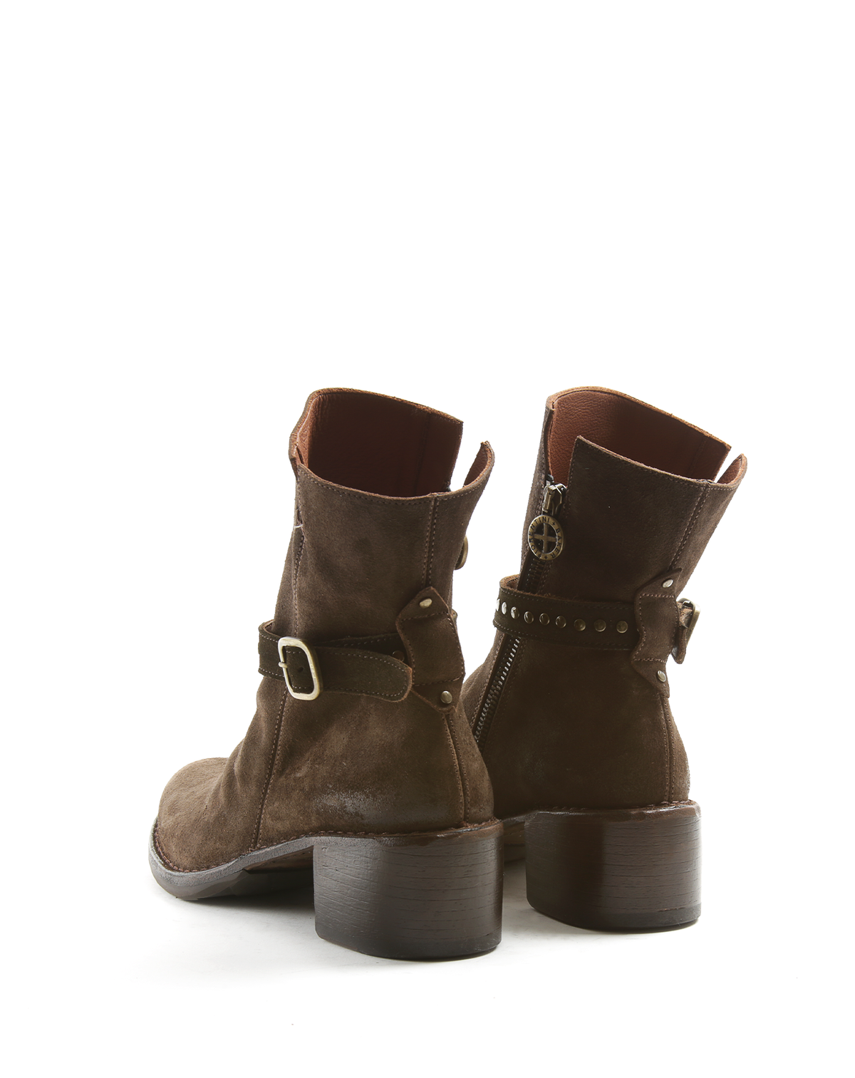 TINA + T-STRAP Brown Suede Leather Boots