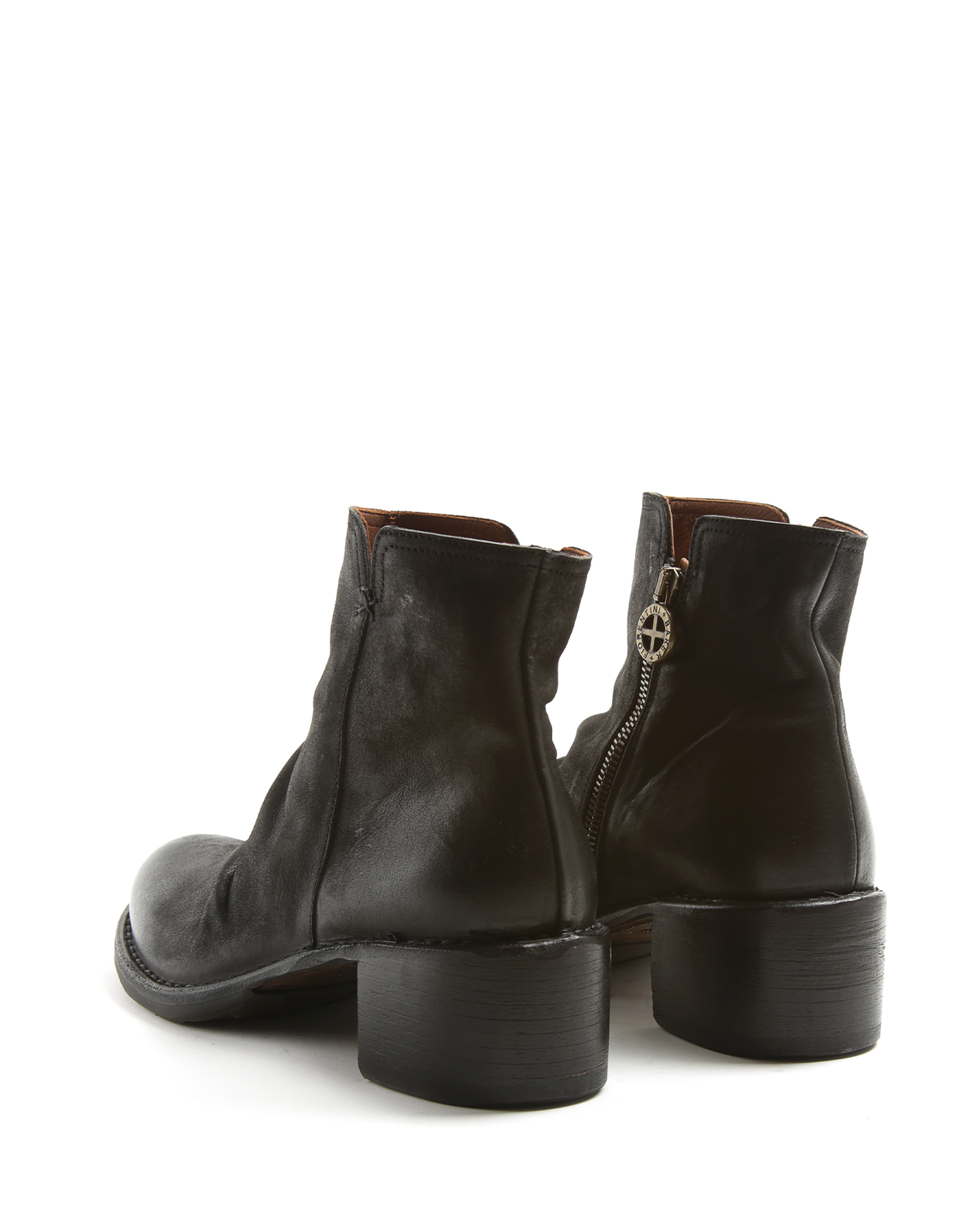 TAZZ Black Brushed Leather Boots