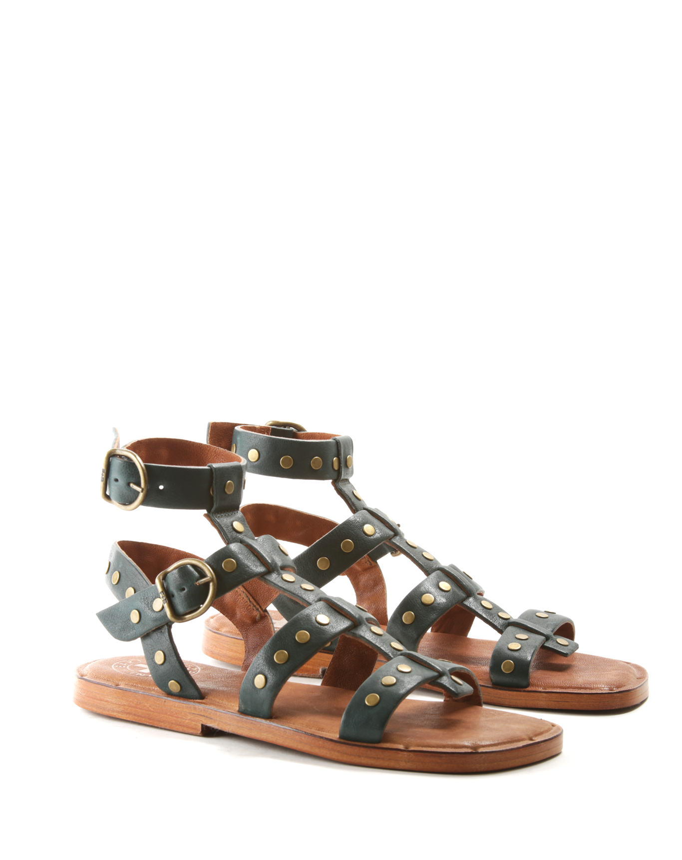 ZEN Dark Teal Leather Sandals