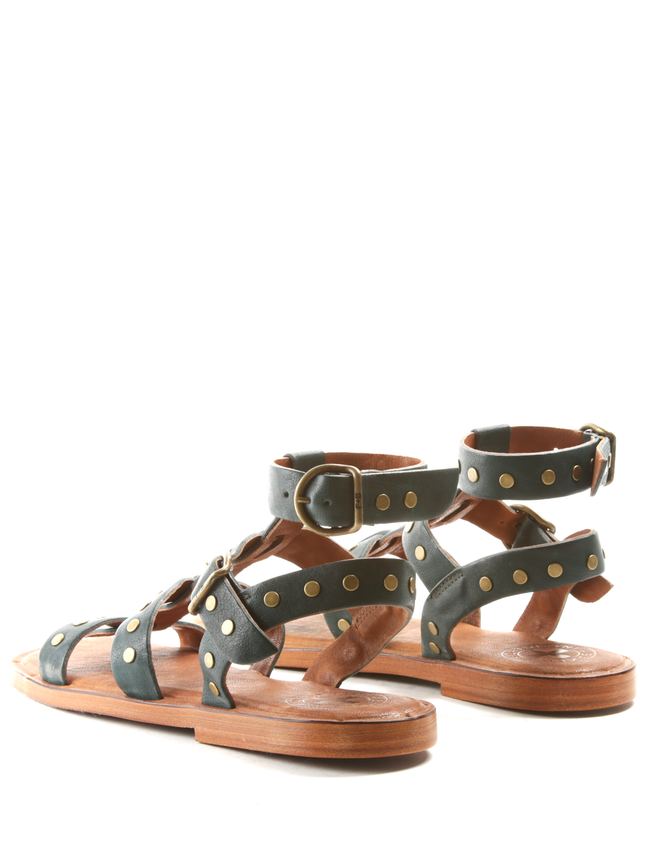 ZEN Dark Teal Leather Sandals