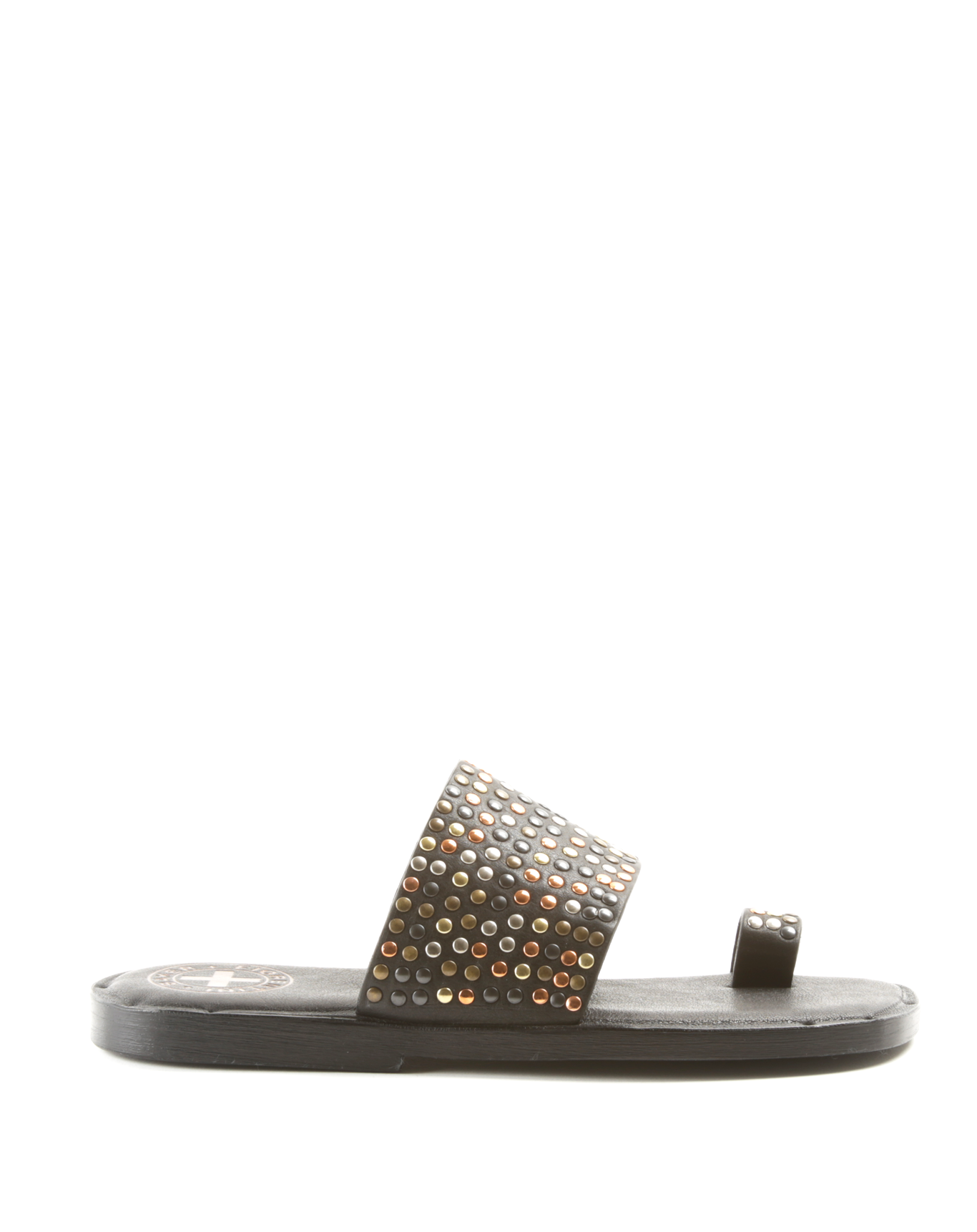 ZATTY Black Leather Sandals