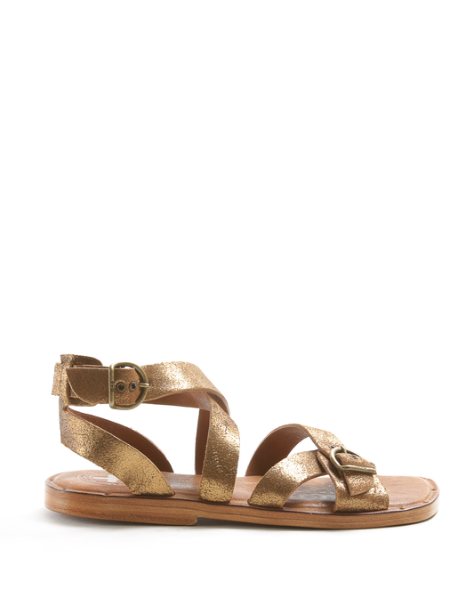 ZIVA Gold Leather Sandals