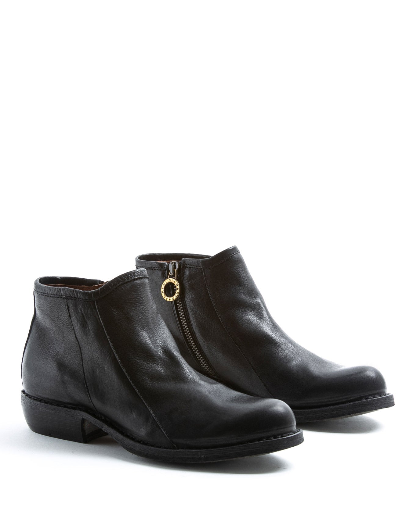 Fiorentini + Baker, CARNABY CARP, Black leather women ankle boots with inside zip and slightly pointed toe-Made in Italy-lateral