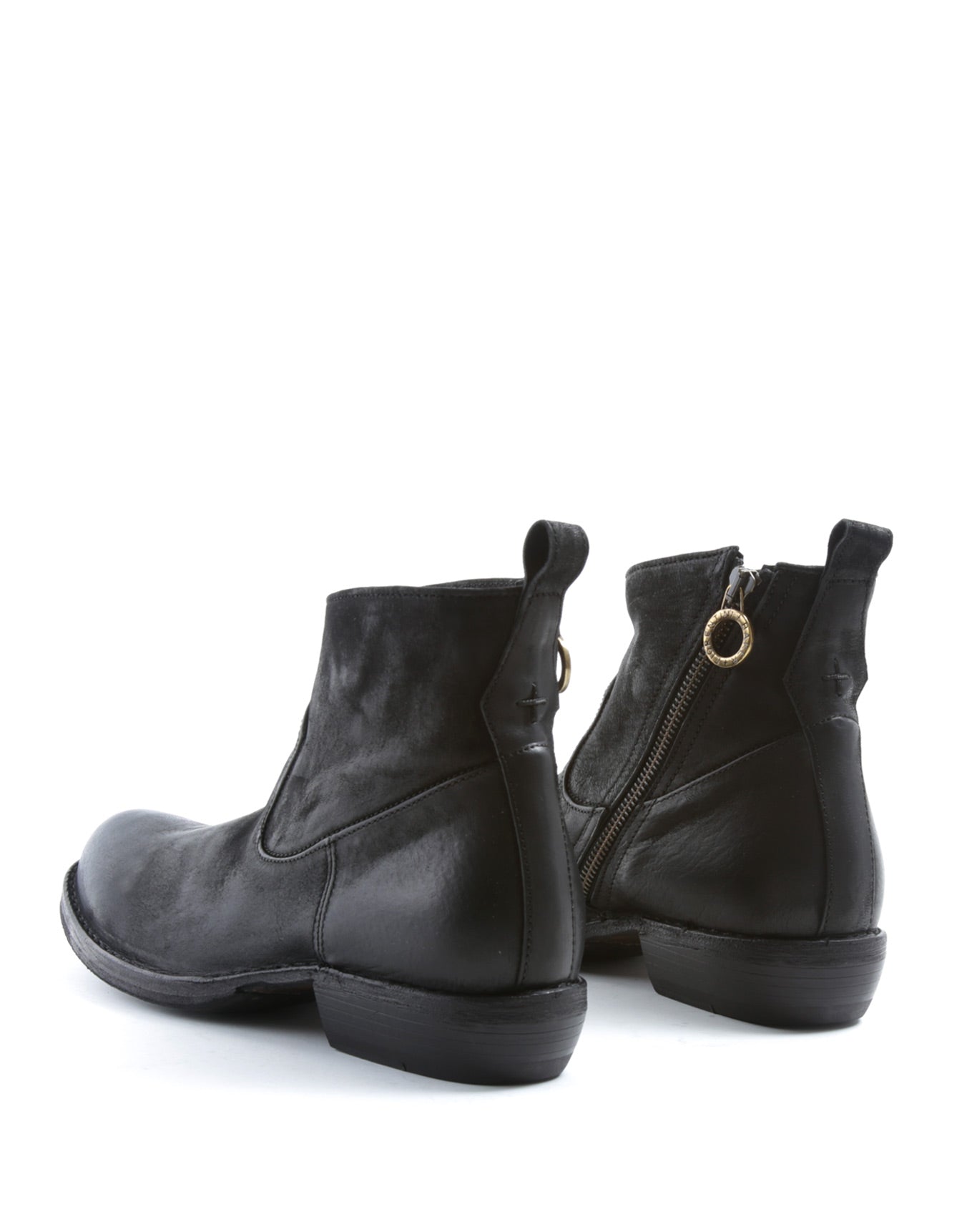 Fiorentini + Baker, CARNABY CENYS, Women ankle boot with slightly pointed toe and inside zip in black leather-Made in Italy-back