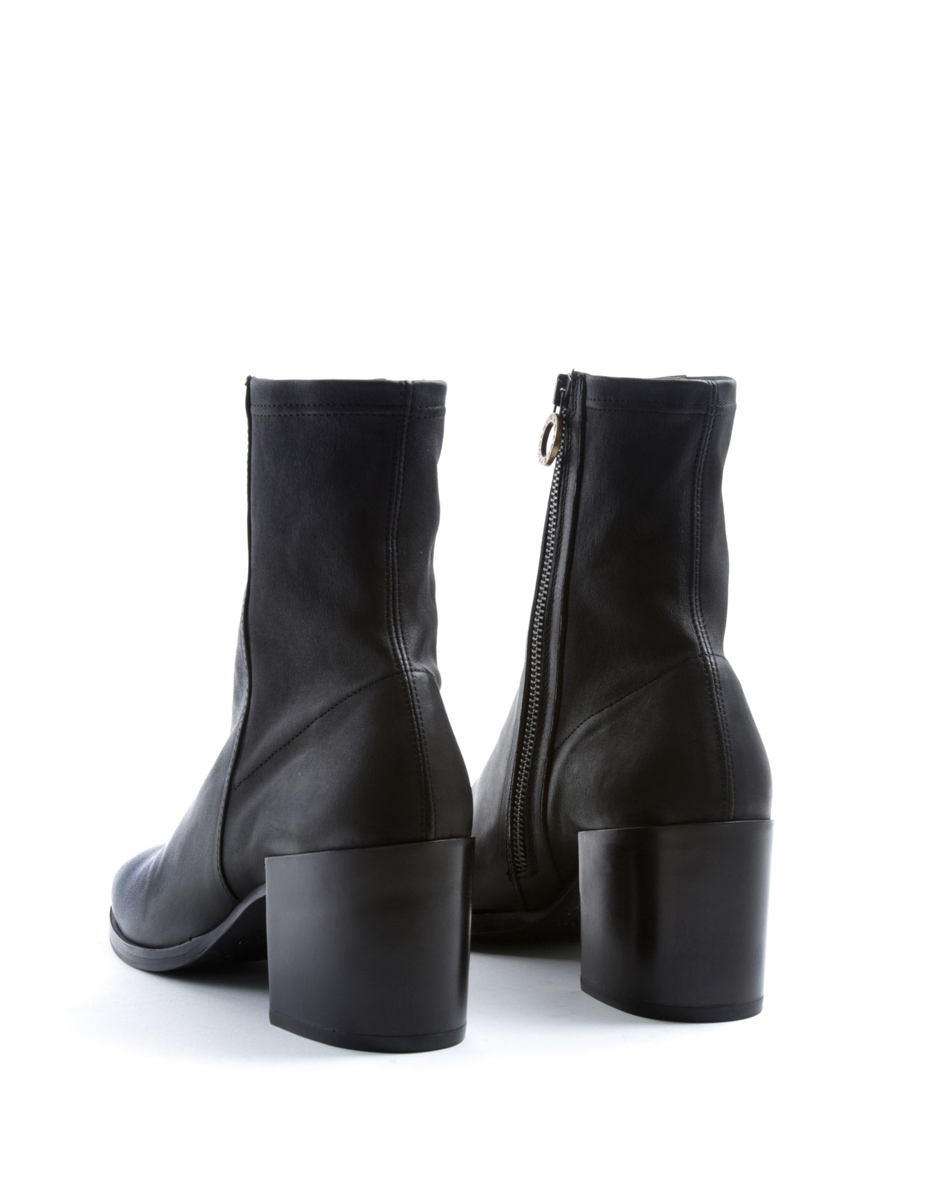 Fiorentini + Baker, CLAREY CRA, Comfortable tall ankle boots with squared toe and 7cm heel in black leather-Made in Italy-back