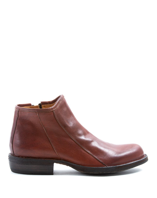 Fiorentini + Baker, CARNABY CARP, Brick brown leather women ankle boots with inside zip and slightly pointed toe-Made in Italy-side