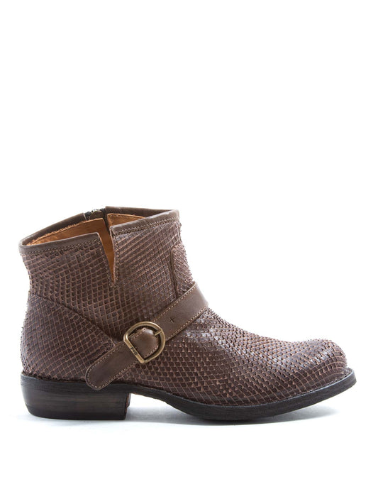 Fiorentini + Baker, CARNABY CHAD, Women ankle boots with buckle and slightly pointed toe in brown leather-Made in Italy-side