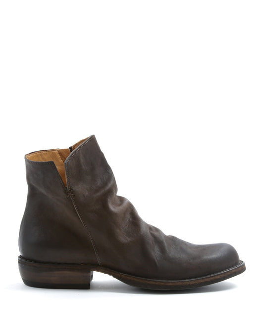 Fiorentini + Baker, CARNABY CHILL, Women ankle boots in coffee brown leather with natural wrinkled vamp and slightly pointed toe-Made in Italy-side